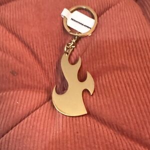 Gold Flame Keychain